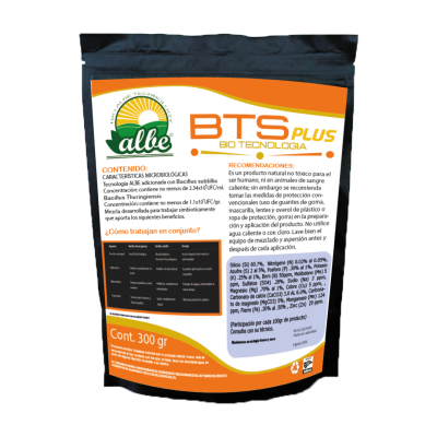 BTS PLUS SOBRE DE 300 gr Control de Hongos, bacterias para suelo y planta